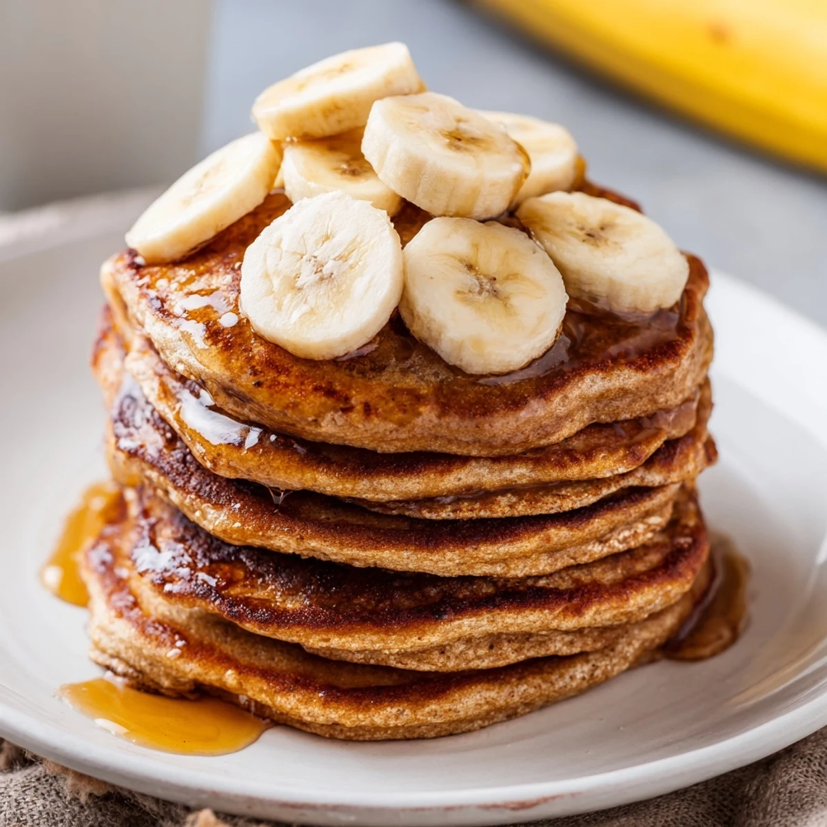 Weekend Golden-Brunch Banana Pancakes
