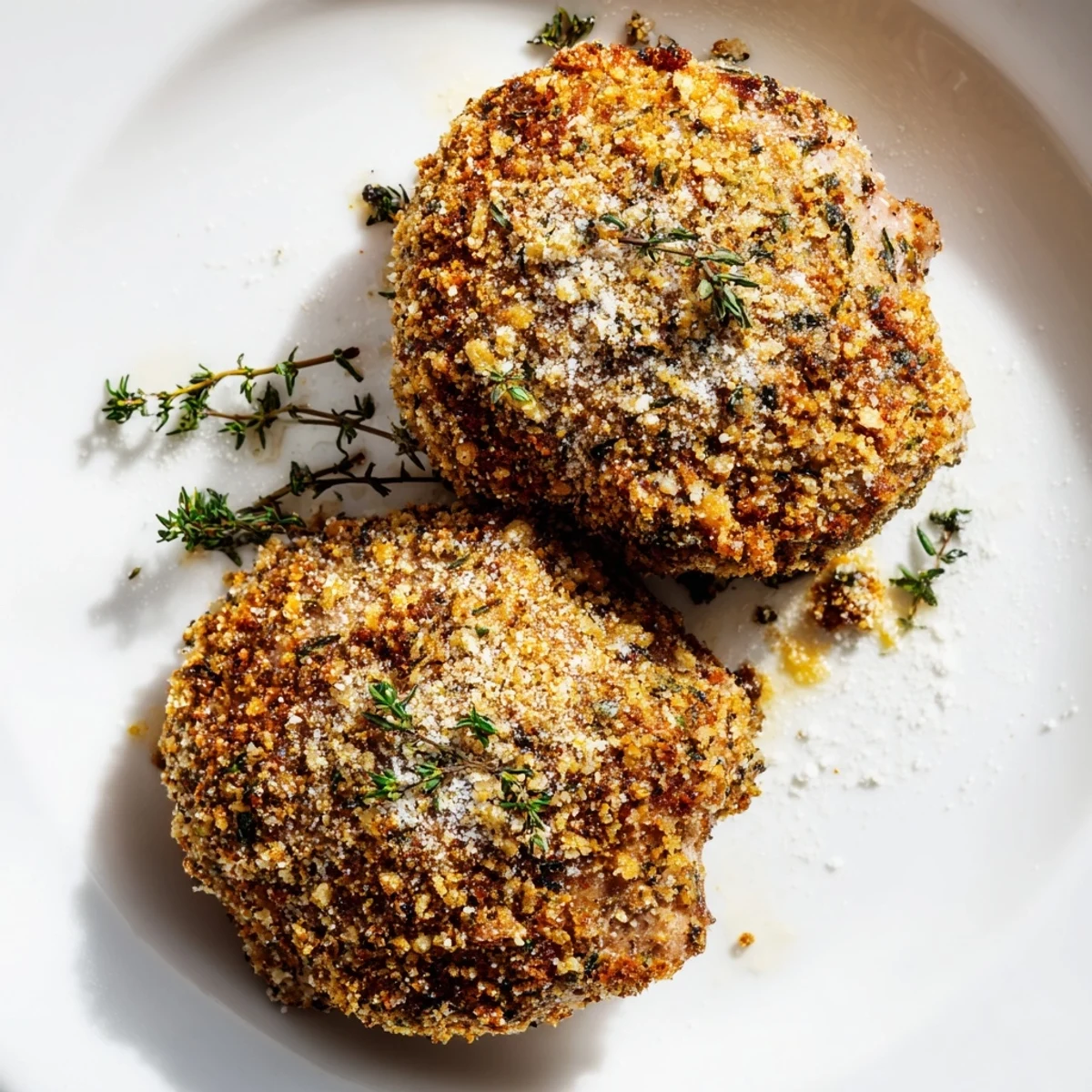 Savory herb-crusted thyme pecan pork tenderloin, cooked to perfection, ideal for a cozy dinner.