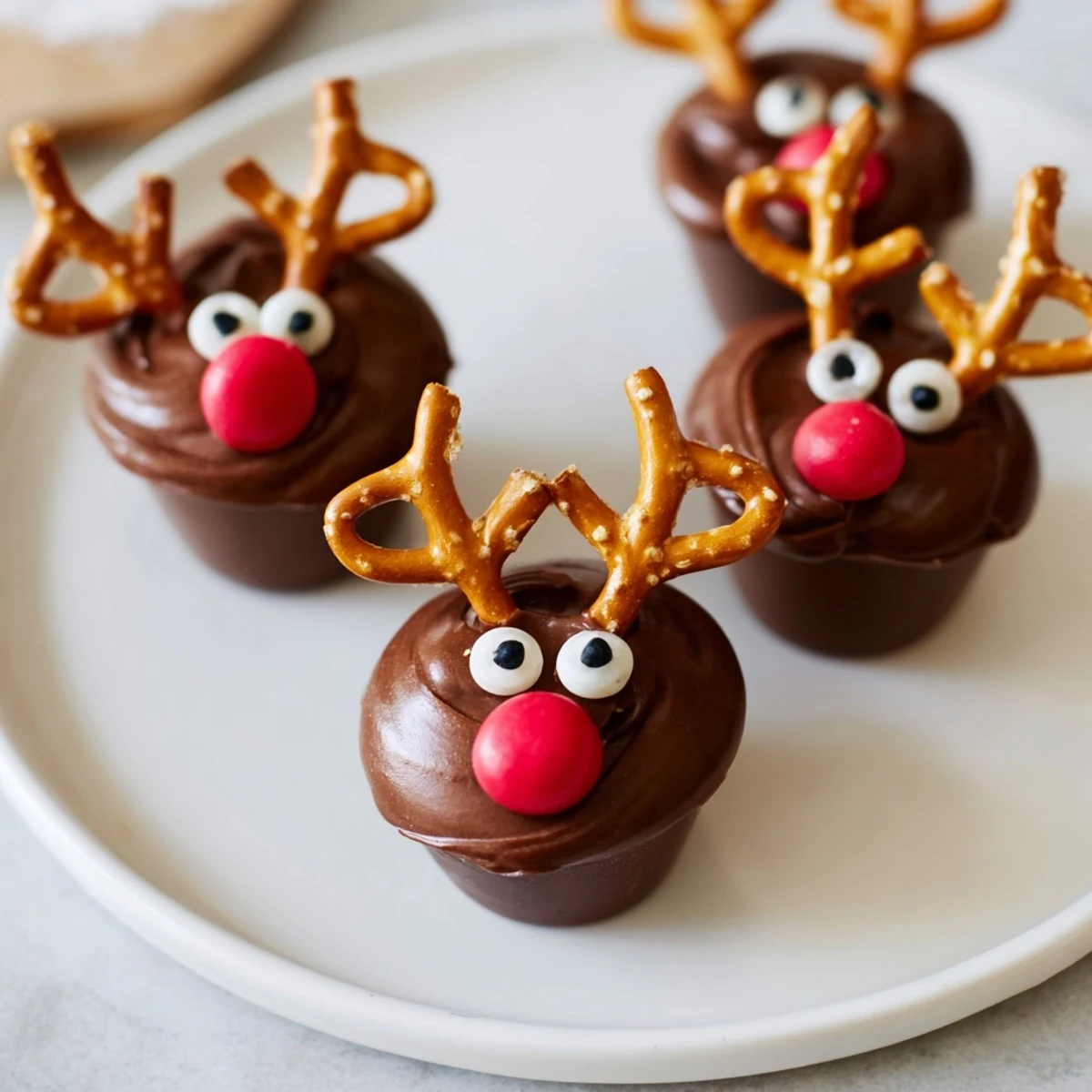 Chocolate Reindeer Pudding Cups