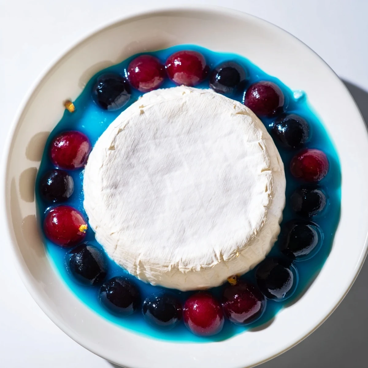 The cream-filled cheese wheel forms a floating island in our elegant Floating Island appetizer.