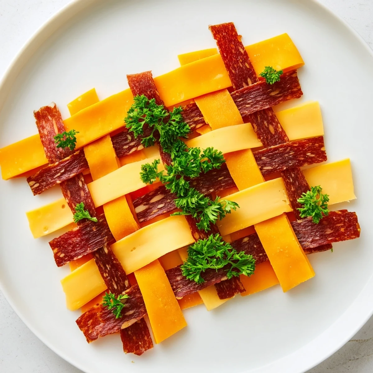 Imagine a vibrant, textured The Tartan Plaid: jerky plaid appetizer ready to be served and enjoyed today.
