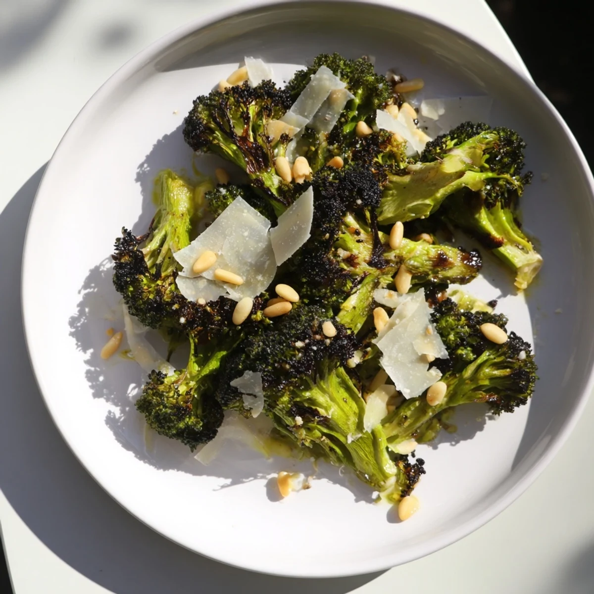 Crisp-tender Charred Broccoli Salad tossed in zesty lemon dressing, a bright, delicious side dish.