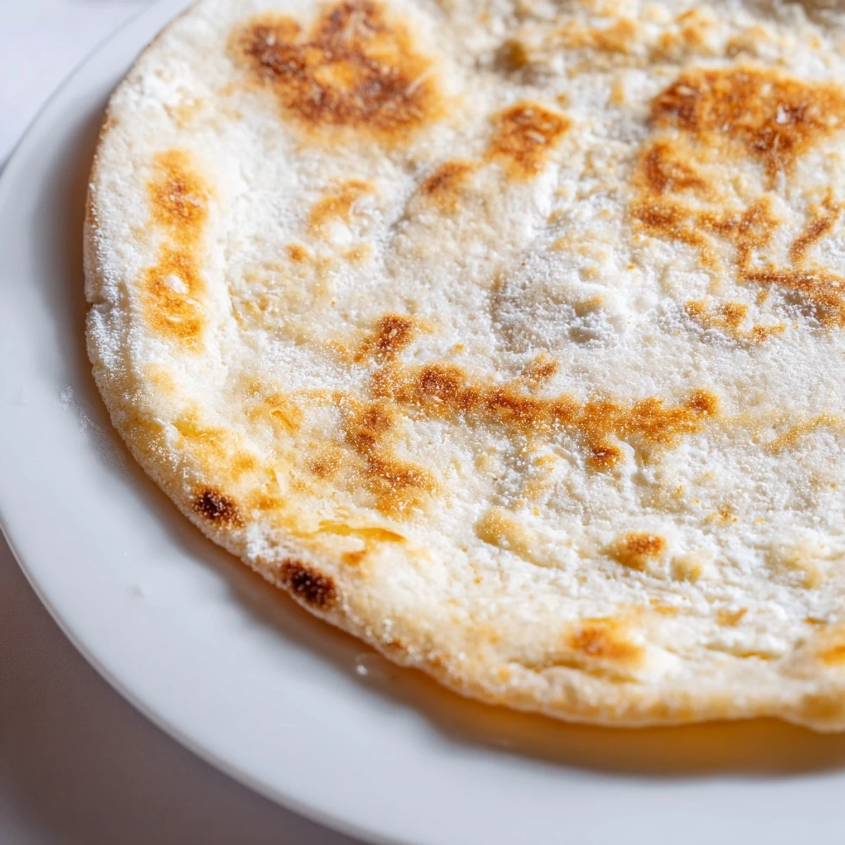 Homemade cottage cheese flatbreads, displayed on a plate, ready for a delicious meal.