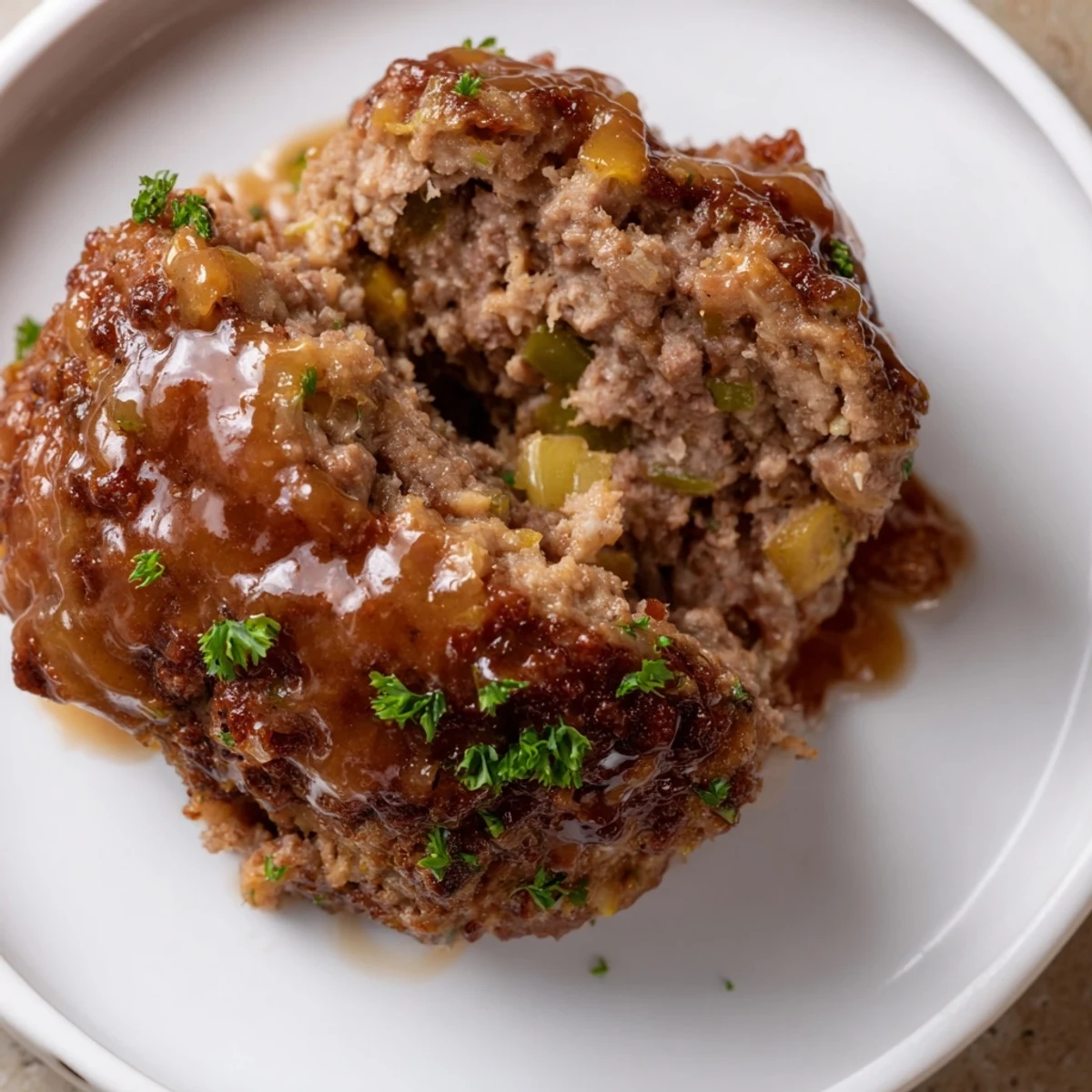 A close-up of tender mini meatloaf bites, glazed beautifully; a delicious comfort food recipe.