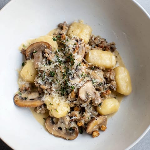 Woodsy Sausage Mushroom Gnocchi