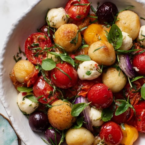 Beautiful, colorful Appetizer Wreath: olives, tomatoes, and mozzarella arranged for a holiday gathering.