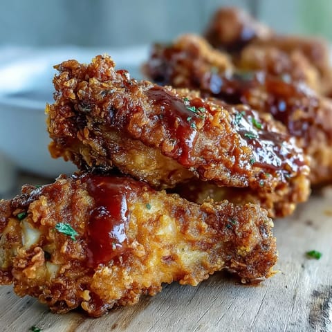 Golden Fried Chicken Wings, coated in seasoned flour and fried to perfection, arranged on a platter with ranch dipping sauce.