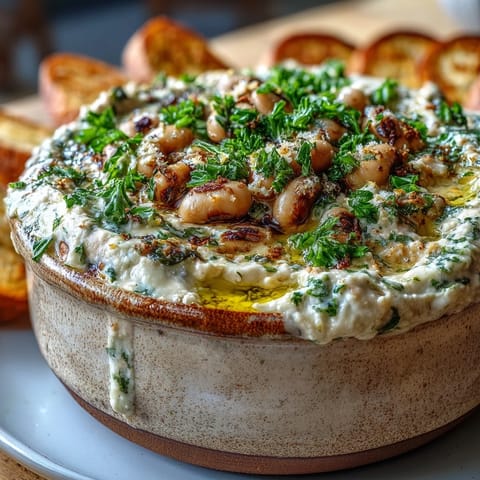 Creamy Smashed Black-Eyed Peas garnished with fresh parsley, perfect for dipping with pita chips or spreading on toast.