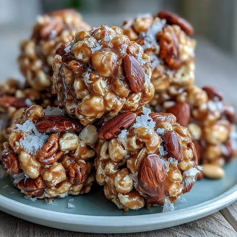 Sweet and salty caramel popcorn with roasted peanuts, perfect for movie nights or baseball viewing parties.  