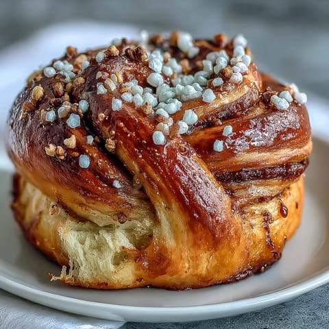 Golden Swedish cardamom buns with buttery swirls and crunchy pearl sugar, twisted into irresistible knots for a cozy Scandinavian treat.