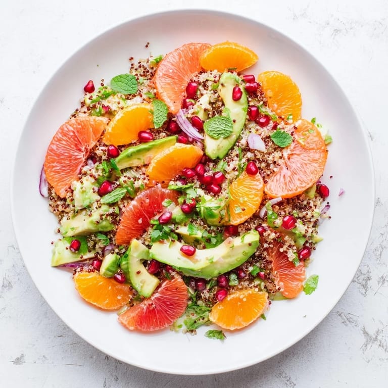 Enjoy a healthy serving of Fresh Citrus & Avocado Quinoa Bowl, a flavorful and easy recipe.