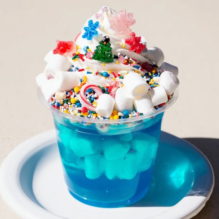 Homemade Snow Globe Jello Cups show whimsical layers, a family favorite perfect for any holiday celebration.