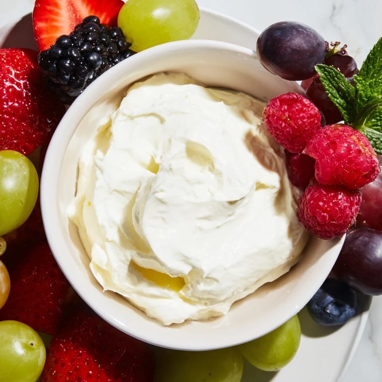 Enjoy a Mistletoe Kiss Berry Dip Board, a delightful mix of fruit and creamy dip, ideal for gatherings or dessert.