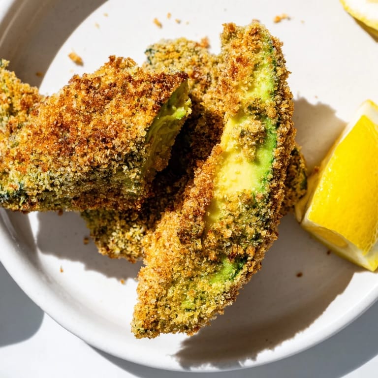 Imagine delicious golden-brown crispy baked avocado fries, ready for dipping and enjoying with friends.