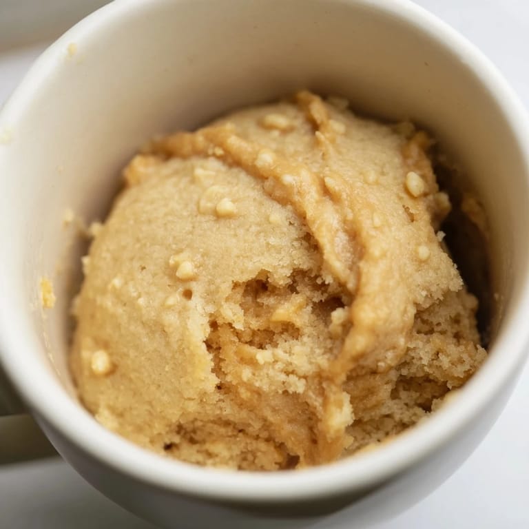 Imagine a moist, decadent 2-Minute Peanut Butter Mug Cake, ready to enjoy straight from the mug.