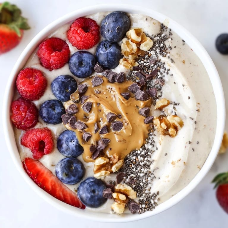 Cool, creamy Protein Ice Cream Bowl, perfect for a healthy dessert or post-workout treat in a bowl.