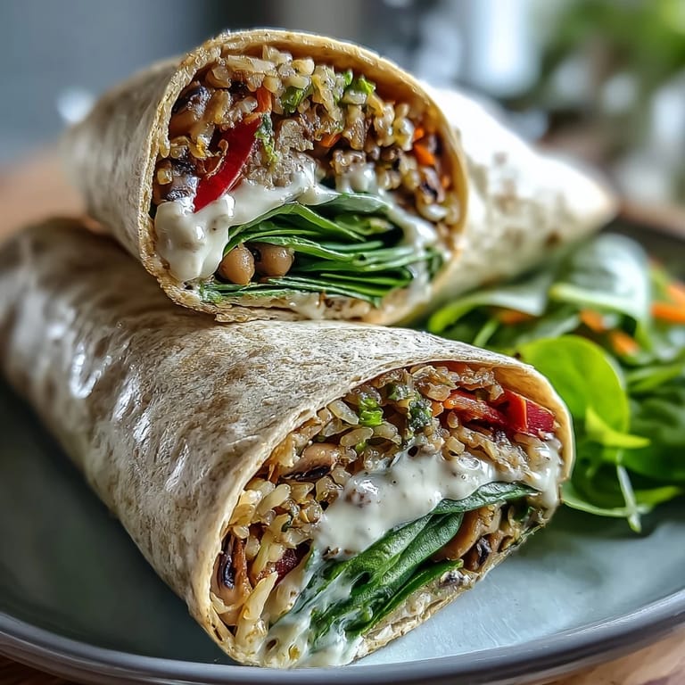 Drizzled with creamy tahini sauce, these savory Black-Eyed Pea Wraps are ready to enjoy for lunch or dinner.