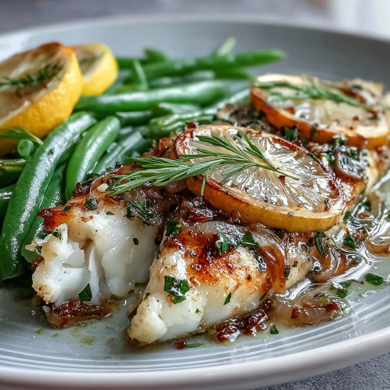 Light and zesty tilapia with green beans, drizzled in olive oil and lemon, perfect for a nutritious dinner.