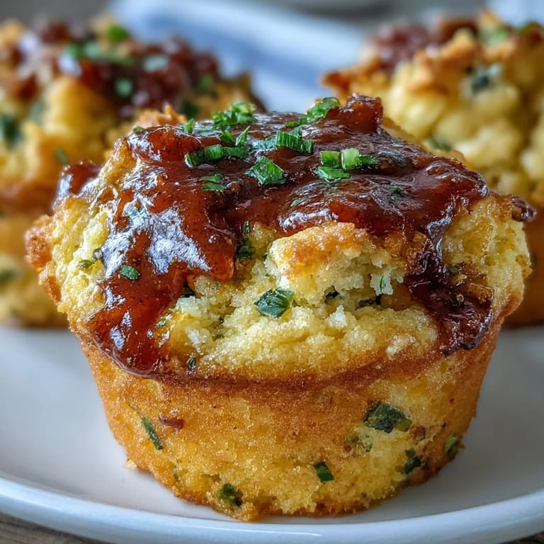 Tender cornbread muffins marbled with barbecue sauce and sharp cheddar, baked to golden perfection for any celebration or BBQ feast.