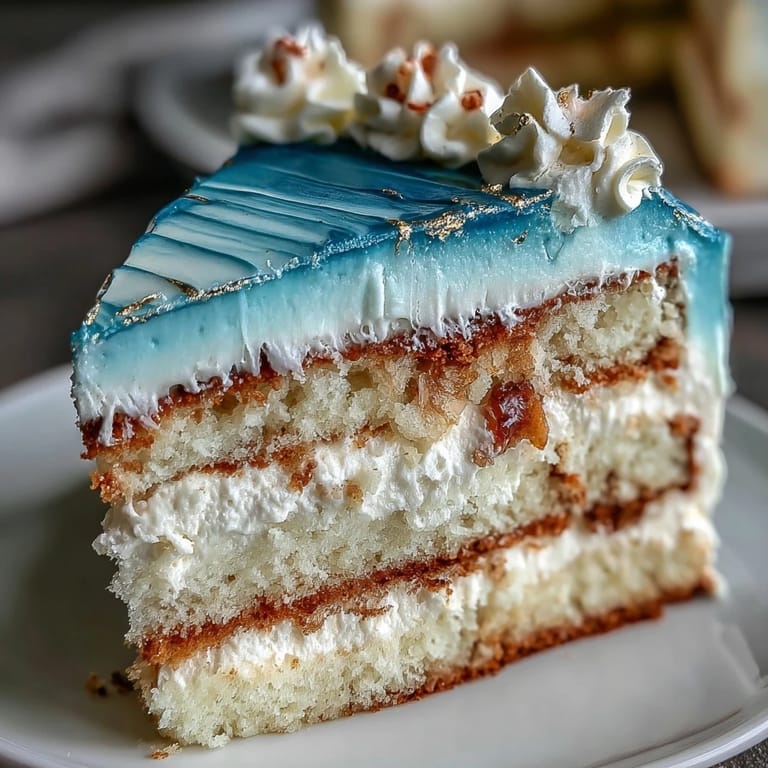 Bold dark blue and gold ombre graduation cake with creamy vanilla frosting, perfect for celebrating a milestone achievement with style.