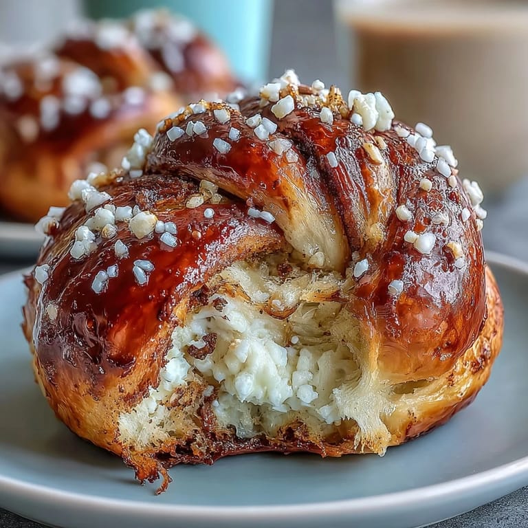 Soft, aromatic cardamom buns filled with rich brown sugar and butter, topped with pearl sugar for a classic Swedish fika delight.