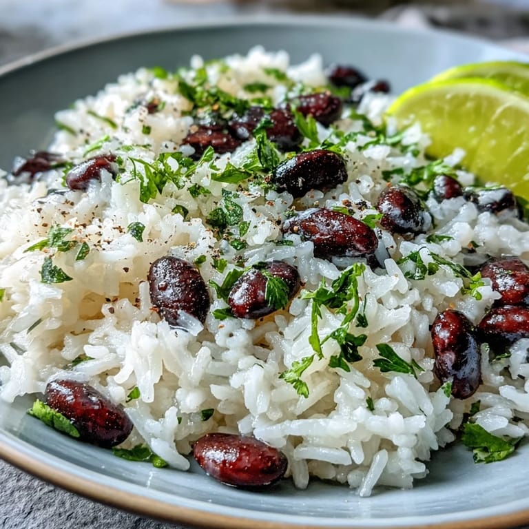 Creamy Coconut Lime Rice with bright lime and fresh cilantro, a delightful main dish.