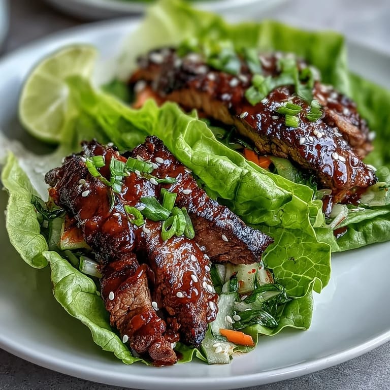 Steaming Korean BBQ beef, ready to be assembled into fresh, savory lettuce wraps.