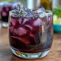 Refreshing purple lavender lemonade refresher with vibrant citrus and floral lavender aroma, perfect for summer gatherings.